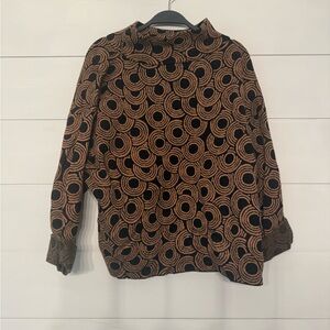 Anthropologie Maeve Black and Tan Sweater